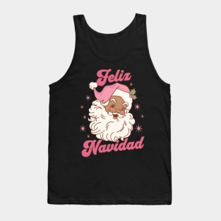 Feliz Navidad Pink Santa Spanish Christmas Tank Top